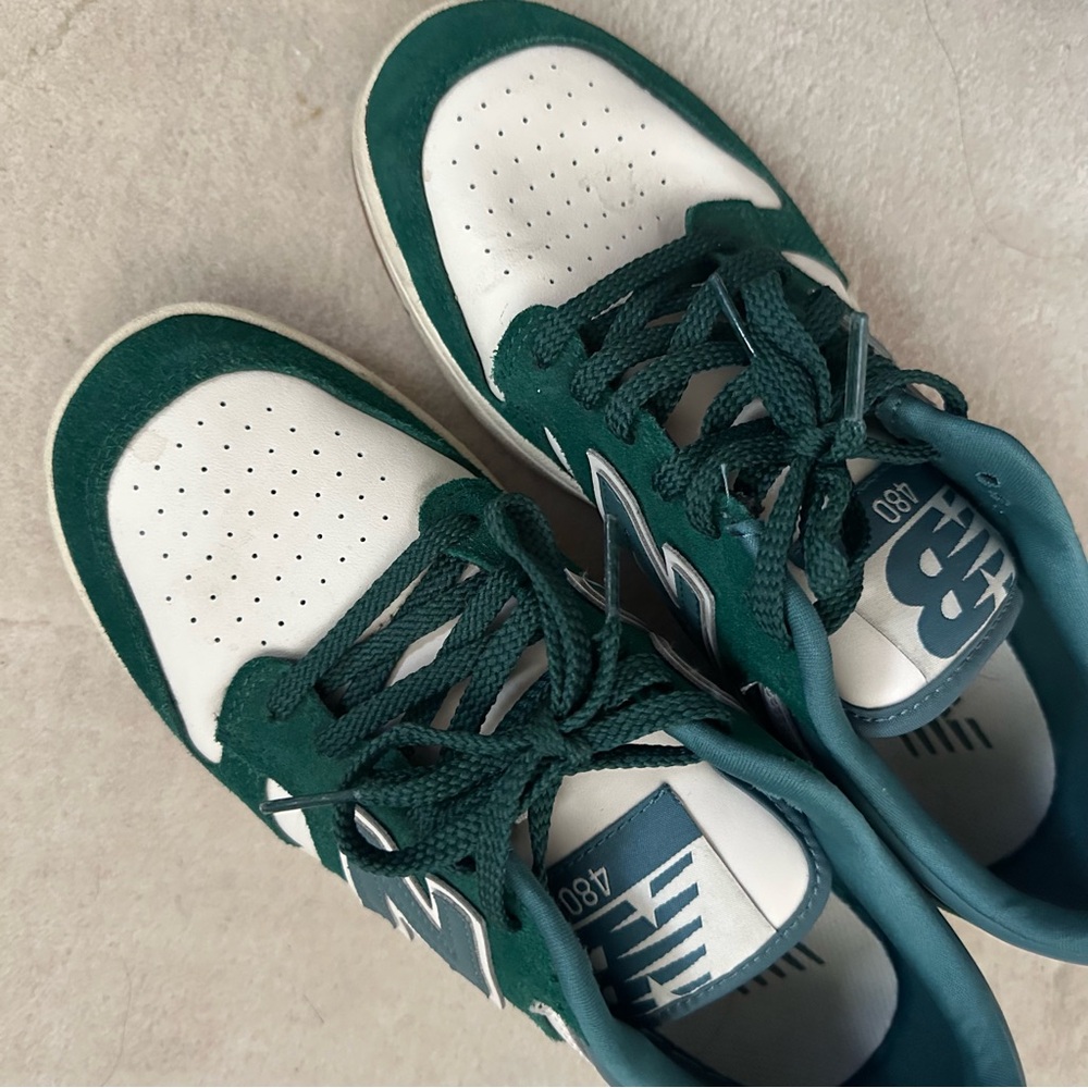 New Balance Green and White Women's Sneakers - Picture 4 of 4